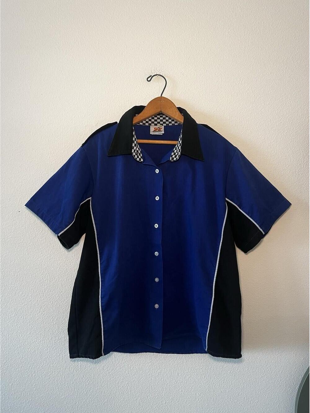 Speed Zone Race Gear Checkered Racing Crew Shirt XL